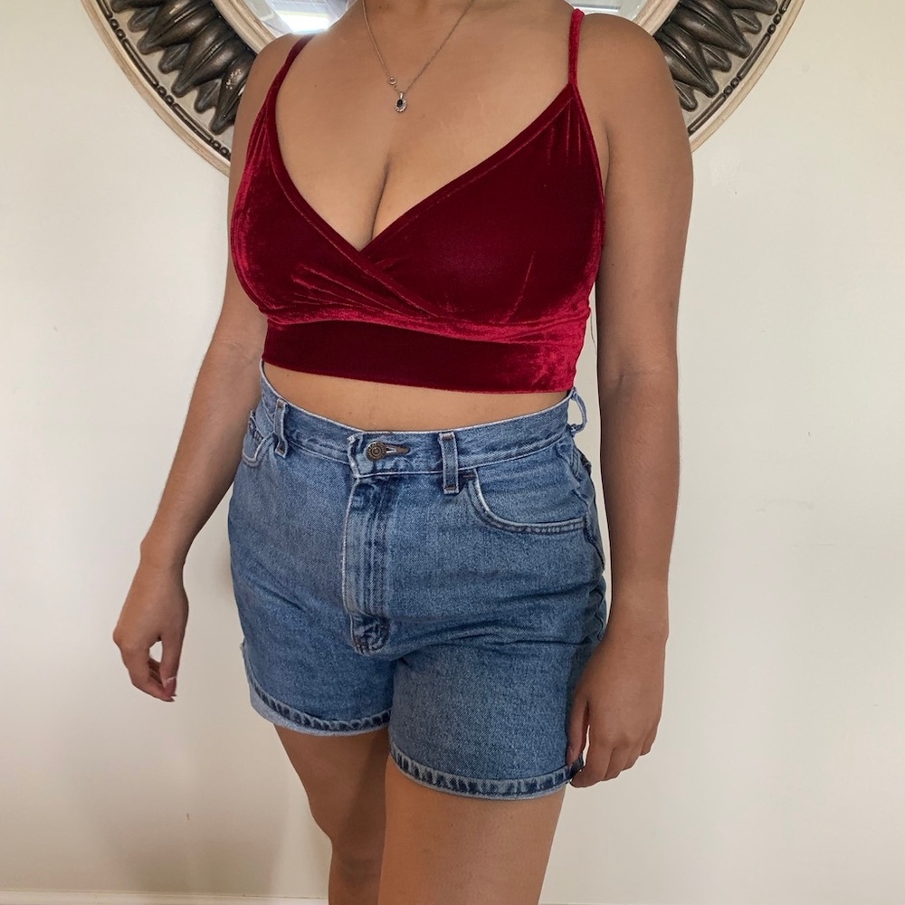 WOMENS SHEIN VELVET BRALETTE CAMI TOP